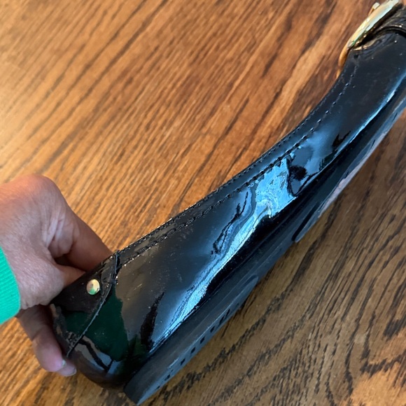 Juicy Couture Black Patent Loafers with Gold Buckle - Picture 5 of 10